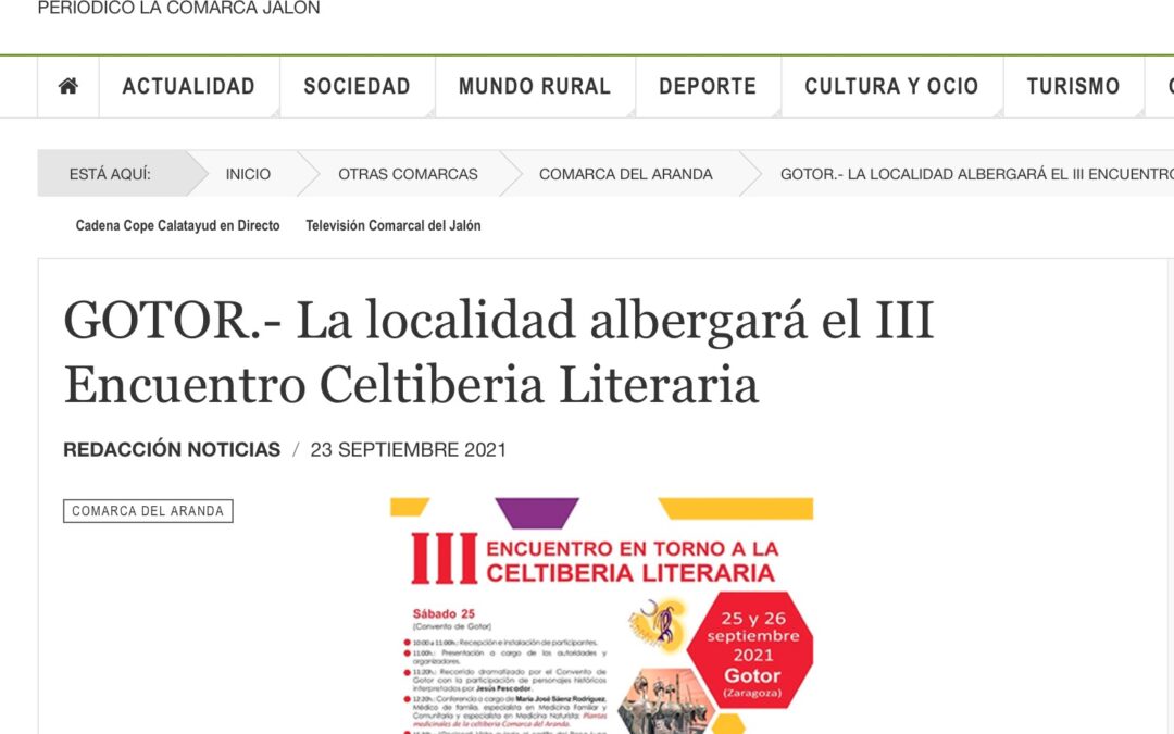 GOTOR_ La localidad albergará el III Encuentro Celtiberia Literaria